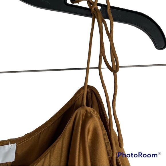 LPA NWT Brown SILK Maxi Dress - Picture 7 of 11